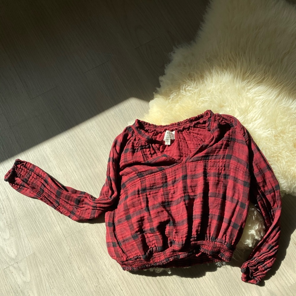 Anthropologie plaid crop top